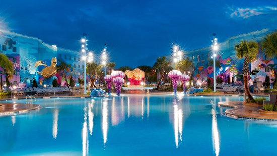 A maior piscina do Walt Disney World Resort